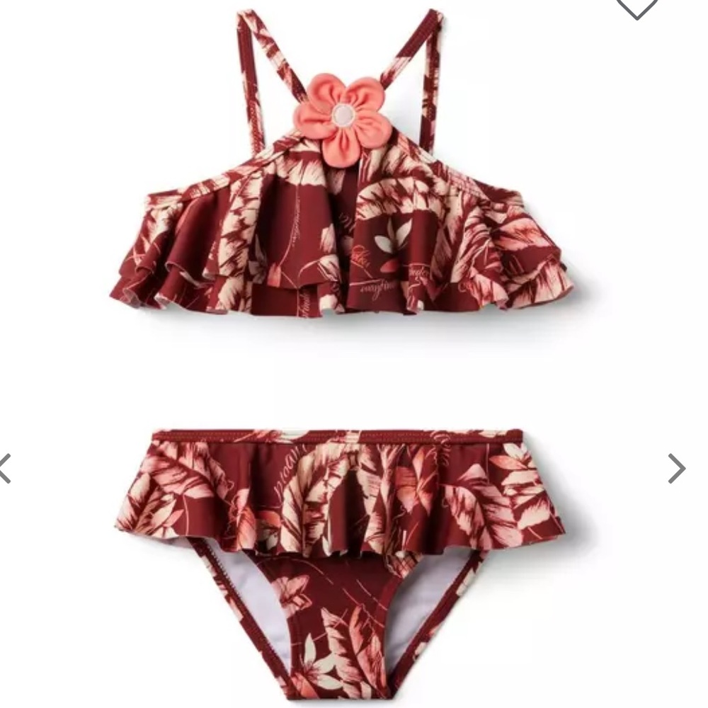 Janie and Jack x Disney Moana Island leaf 2-piece swimsuit